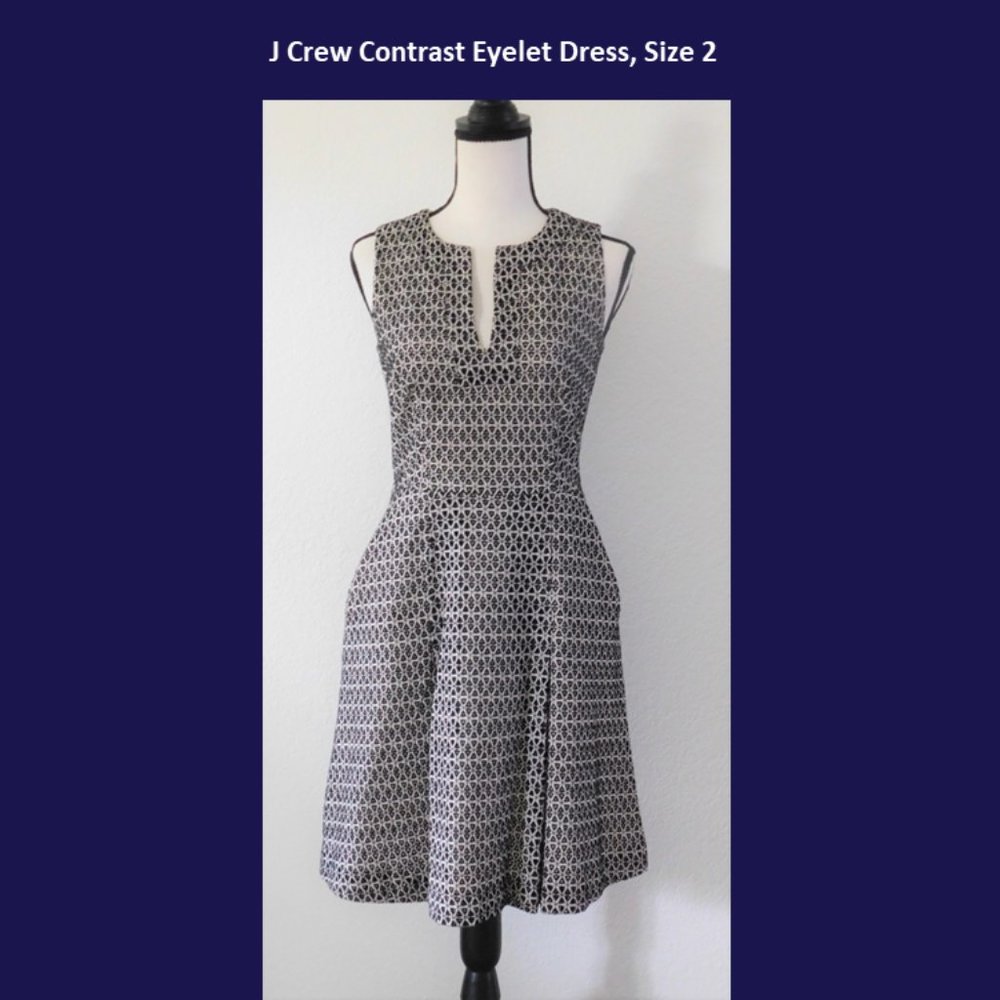 J. Crew B&W Eyelet Dress